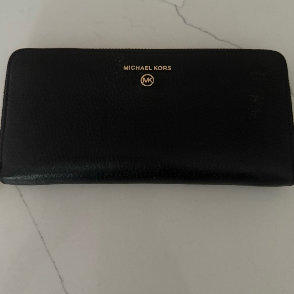 Michael Kors Black Wallet with Gold Accents